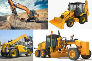 Different types of earthmoving equipment used in construction