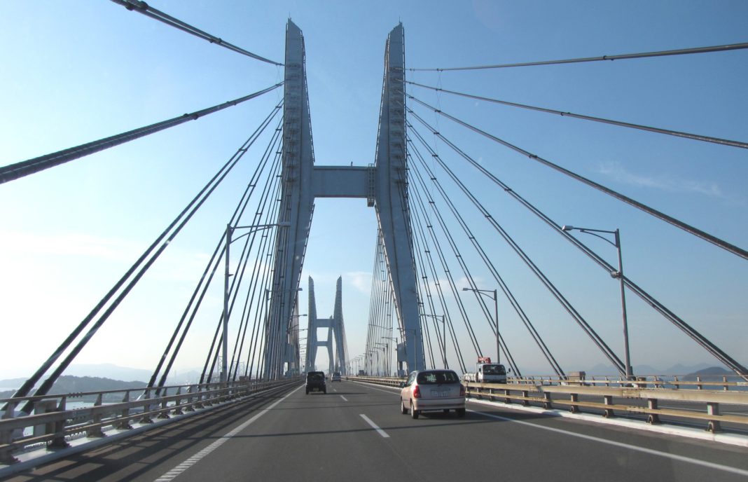 What is the difference between the cable-stayed bridge and a