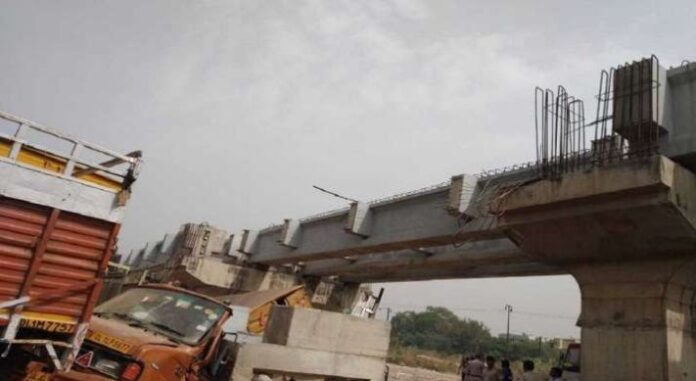 Under-construction bridge collapses in Punjabi Bagh area