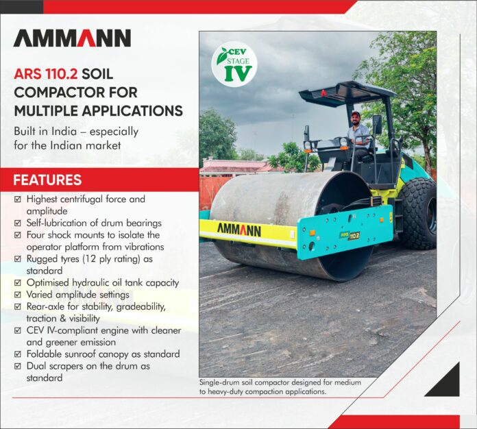 Ammann ARS 110.2 Soil Compactor four-bearing vibratory system