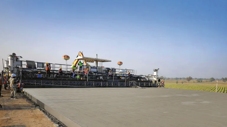 Different types of Concrete paver machines used for infrastructure projects