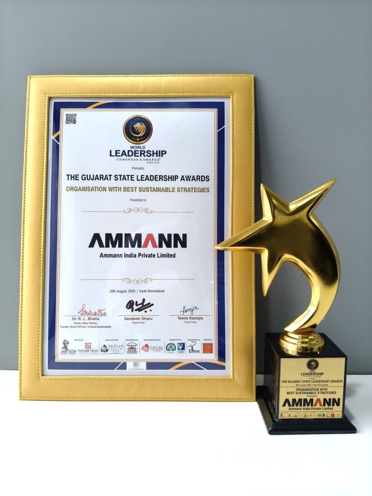 Ammann India Honoured for ‘Best Sustainable Strategies’ at Gujarat State Leadership Awards 2025