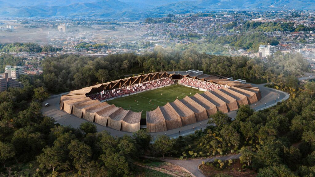 Japan’s First Circular Timber Soccer Stadium Planned in Fukushima